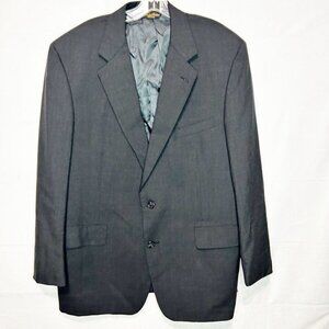 Brooks Brothers Suit Jacket 44R Solid Gray 100% Wool Makers Brooksease USA